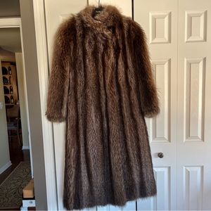 Vintage Classic Full Length Genuine Raccoon Fur Coat